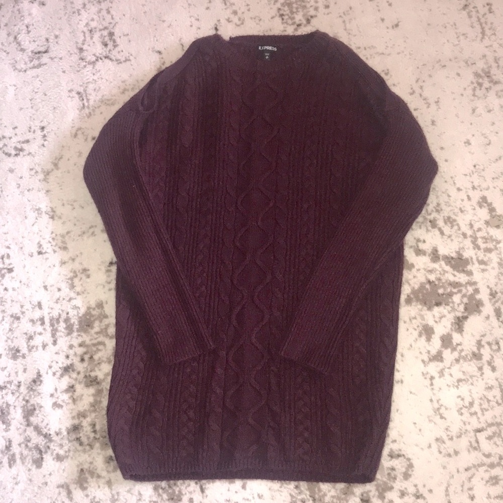 New condition Express maroon knit sweater dress